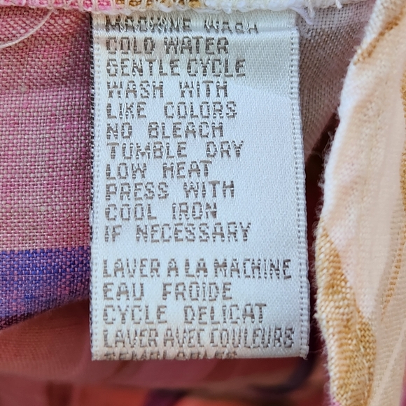 JONES NEW YORK Sport Women's Blouse Medium Plaid Pink 100% Linen Summertime - Picture 7 of 10